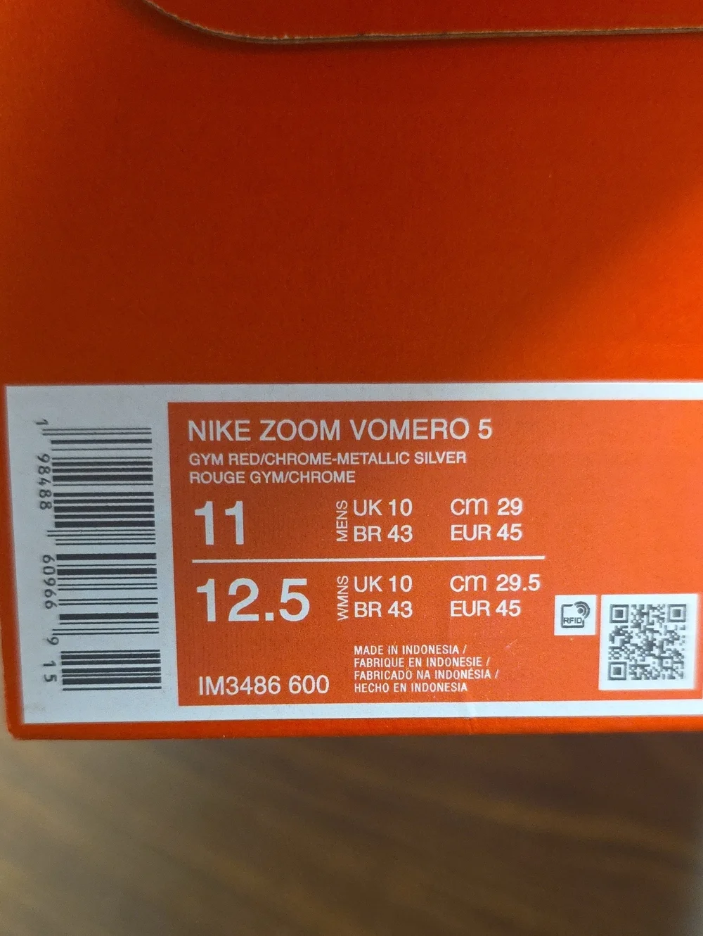 Nike Zoom Vomero 5 Running Shoes Gym Red/Chrome IM3486-600 Men's 11 New
